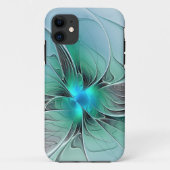 Abstract met blauwe, moderne fractale kunst Case-Mate iPhone case (Achterkant)