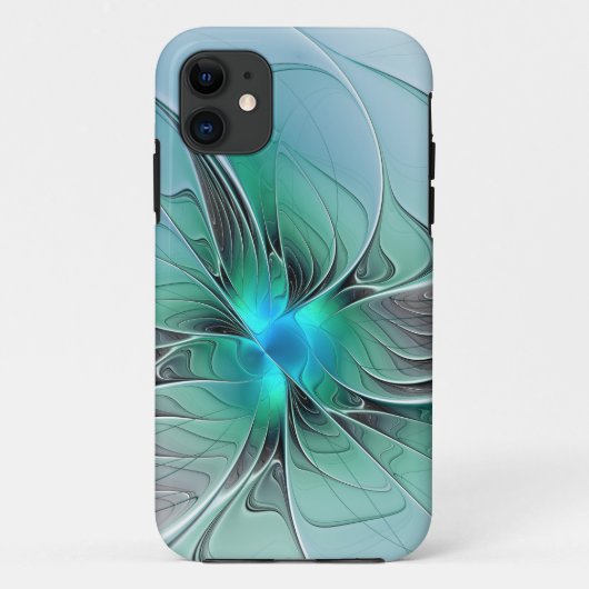 Abstract met blauwe, moderne fractale kunst Case-Mate iPhone case (Achterkant)
