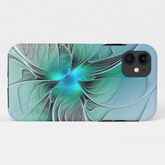 Abstract met blauwe, moderne fractale kunst Case-Mate iPhone case (Achterkant (horizontaal))
