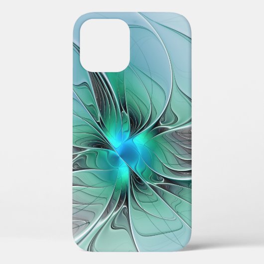 Abstract met blauwe, moderne fractale kunst Case-Mate iPhone case (Achterkant)