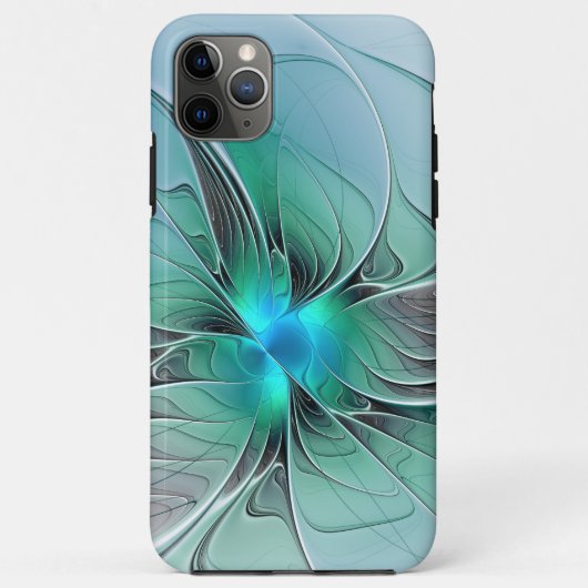 Abstract met blauwe, moderne fractale kunst Case-Mate iPhone case (Achterkant)