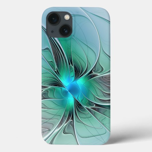 Abstract met blauwe, moderne fractale kunst Case-Mate iPhone case (Achterkant)