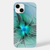 Abstract met blauwe, moderne fractale kunst Case-Mate iPhone case (Achterkant)