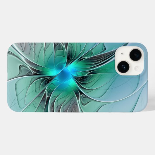 Abstract met blauwe, moderne fractale kunst Case-Mate iPhone case (Achterkant (horizontaal))