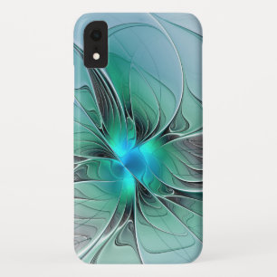 Abstract met blauwe, moderne fractale kunst Case-Mate iPhone case