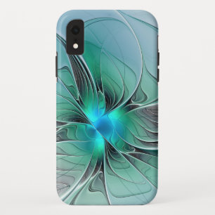 Abstract met blauwe, moderne fractale kunst Case-Mate iPhone case