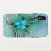 Abstract met blauwe, moderne fractale kunst Case-Mate iPhone case (Achterkant (horizontaal))
