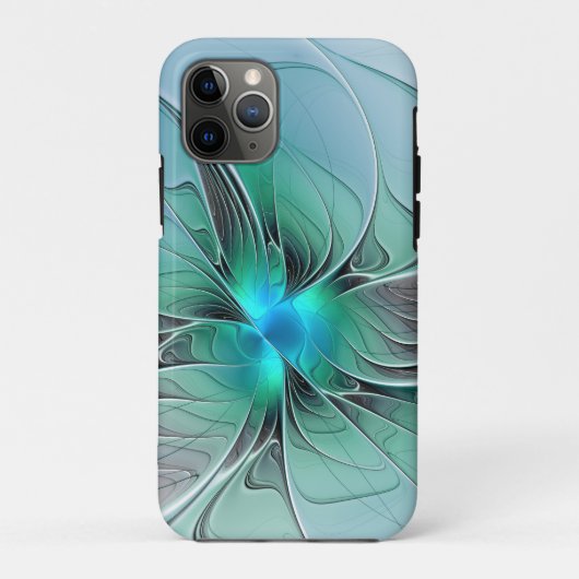 Abstract met blauwe, moderne fractale kunst Case-Mate iPhone case (Achterkant)