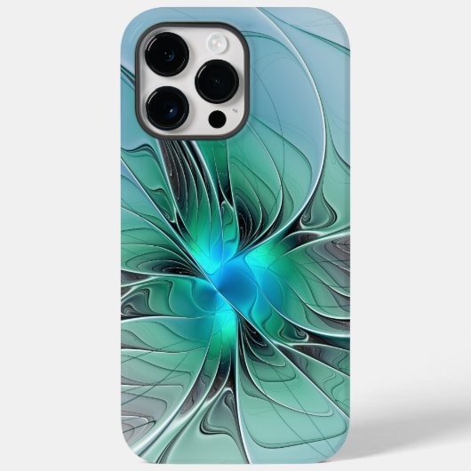Abstract met blauwe, moderne fractale kunst Case-Mate iPhone case (Achterkant)