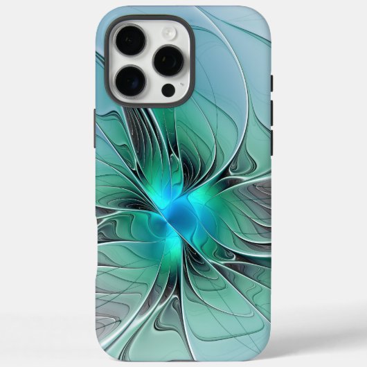 Abstract met blauwe, moderne fractale kunst Case-Mate iPhone case (Achterkant)