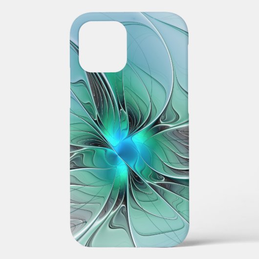 Abstract met blauwe, moderne fractale kunst Case-Mate iPhone case (Achterkant)
