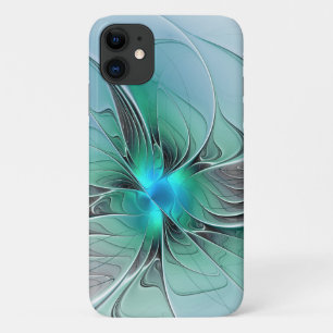 Abstract met blauwe, moderne fractale kunst Case-Mate iPhone case