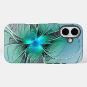 Abstract met blauwe, moderne fractale kunst Case-Mate iPhone case (Achterkant (horizontaal))