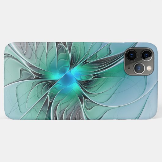 Abstract met blauwe, moderne fractale kunst Case-Mate iPhone case (Achterkant (horizontaal))
