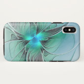Abstract met blauwe, moderne fractale kunst Case-Mate iPhone case (Achterkant (horizontaal))