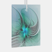 Abstract met blauwe, moderne fractale kunst glas ornament (Voorkant Rechts)
