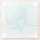 Abstract met blauwe, moderne fractale kunst glazen onderzetter (Achterkant)