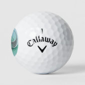 Abstract met blauwe, moderne fractale kunst golfballen (Logo)