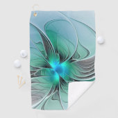 Abstract met blauwe, moderne fractale kunst golfhanddoek (Insitu)