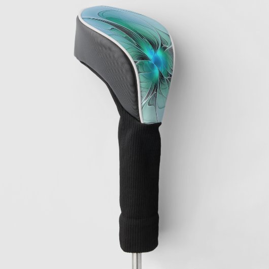 Abstract met blauwe, moderne fractale kunst golfheadcover (Schuin)