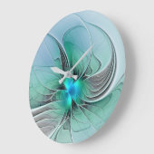 Abstract met blauwe, moderne fractale kunst grote klok (Hoek)