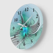 Abstract met blauwe, moderne fractale kunst grote klok (Hoek)