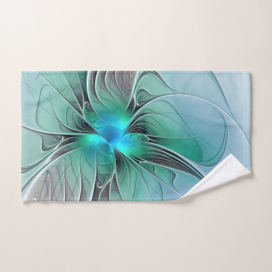 Abstract met blauwe, moderne fractale kunst handdoek (Handdoek)