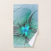 Abstract met blauwe, moderne fractale kunst handdoek (Handdoek)