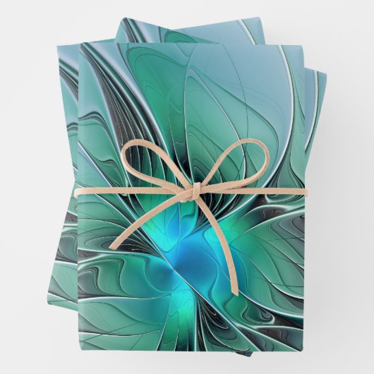 Abstract met blauwe, moderne fractale kunst inpakpapier vel (In situ)