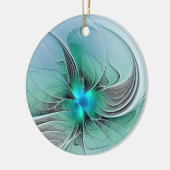 Abstract met blauwe, moderne fractale kunst keramisch ornament (Links)