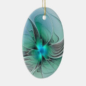 Abstract met blauwe, moderne fractale kunst keramisch ornament (Rechts)