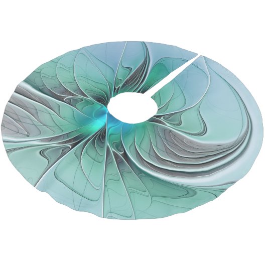 Abstract met blauwe, moderne fractale kunst kerstboom rok (Gekanteld)