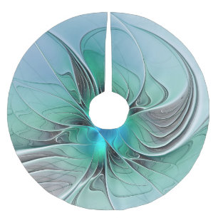 Abstract met blauwe, moderne fractale kunst kerstboom rok
