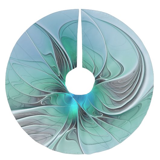 Abstract met blauwe, moderne fractale kunst kerstboom rok (Voorkant)