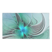 Abstract met blauwe, moderne fractale kunst kussensloop (Achterkant)