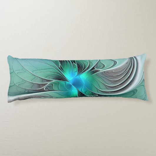 Abstract met blauwe, moderne fractale kunst lichaamskussen (Achterkant)