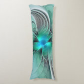 Abstract met blauwe, moderne fractale kunst lichaamskussen (Voorkant Verticaal)