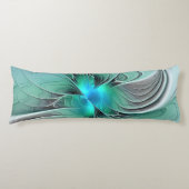 Abstract met blauwe, moderne fractale kunst lichaamskussen (Voorkant)