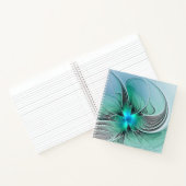 Abstract met blauwe, moderne fractale kunst notitieboek (Binnen)