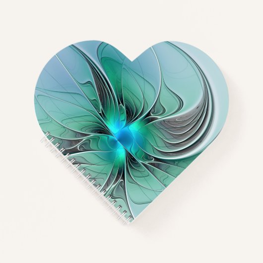 Abstract met blauwe, moderne fractale kunst notitieboek (Voorkant)