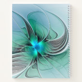 Abstract met blauwe, moderne fractale kunst notitieboek (Achterkant)
