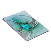 Abstract met blauwe, moderne fractale kunst notitieboek (Rechterzijde)