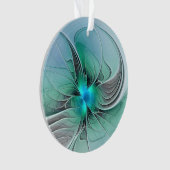 Abstract met blauwe, moderne fractale kunst ornament (voorkant)