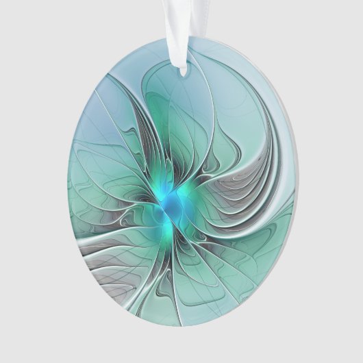 Abstract met blauwe, moderne fractale kunst ornament (voorkant)