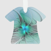 Abstract met blauwe, moderne fractale kunst ornament (achterkant)