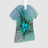 Abstract met blauwe, moderne fractale kunst ornament (voorkant)