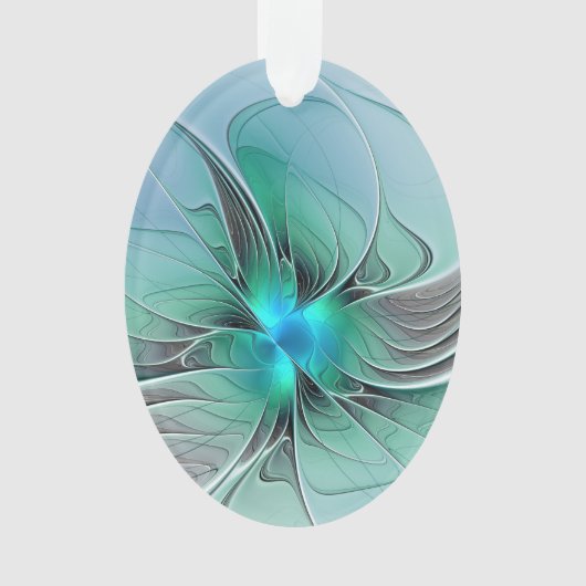 Abstract met blauwe, moderne fractale kunst ornament (voorkant)