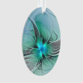 Abstract met blauwe, moderne fractale kunst ornament (voorkant)