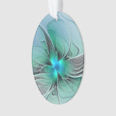 Abstract met blauwe, moderne fractale kunst ornament (voorkant)