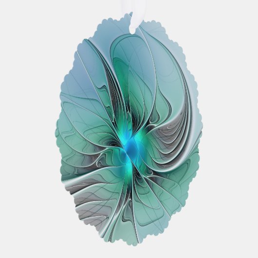 Abstract met blauwe, moderne fractale kunst ornament kaart (Rechts)